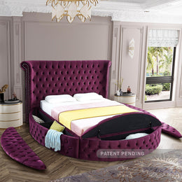 Meridian Luxus Purple Velvet King Bed