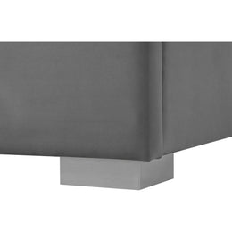 Meridian Nora Grey Velvet Full Bed