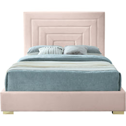 Meridian Nora Pink Velvet Full Bed