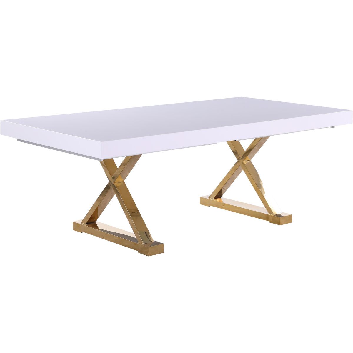 Meridian Excel White Lacquer Extendable Dining Table (3 Boxes)