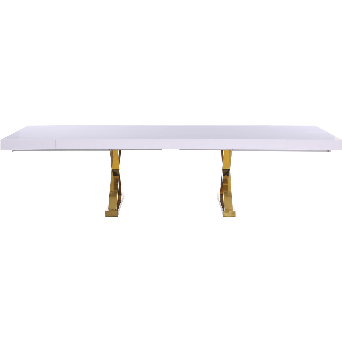 Meridian Excel White Lacquer Extendable Dining Table (3 Boxes)
