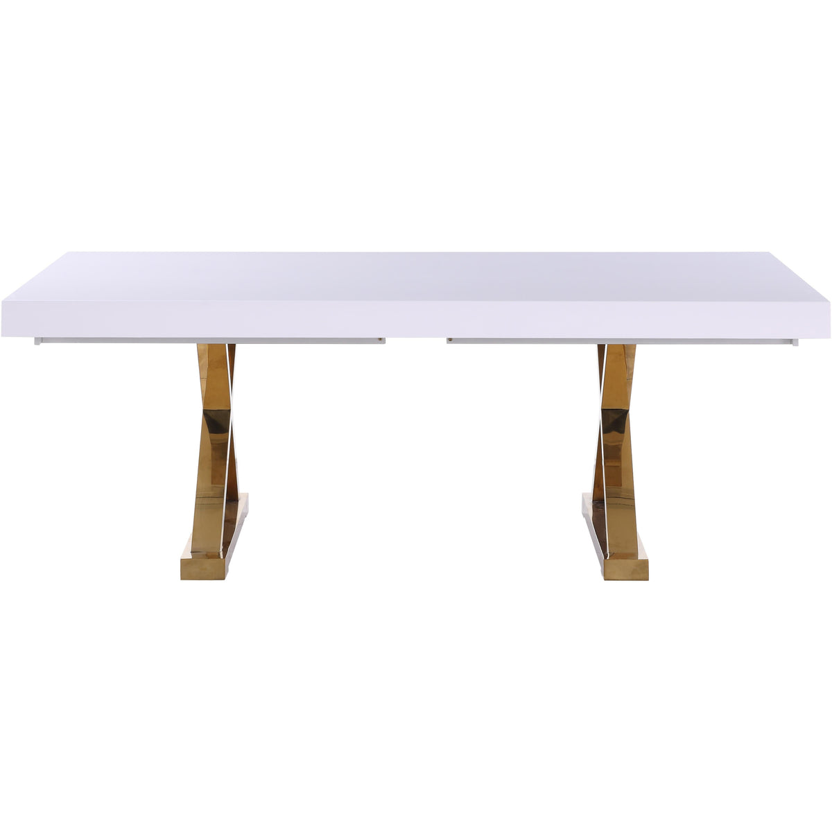 Meridian Excel White Lacquer Extendable Dining Table (3 Boxes)