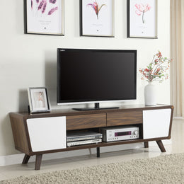 Alvin 2-door Engineered Wood 74-inch TV Stand Dark Walnut