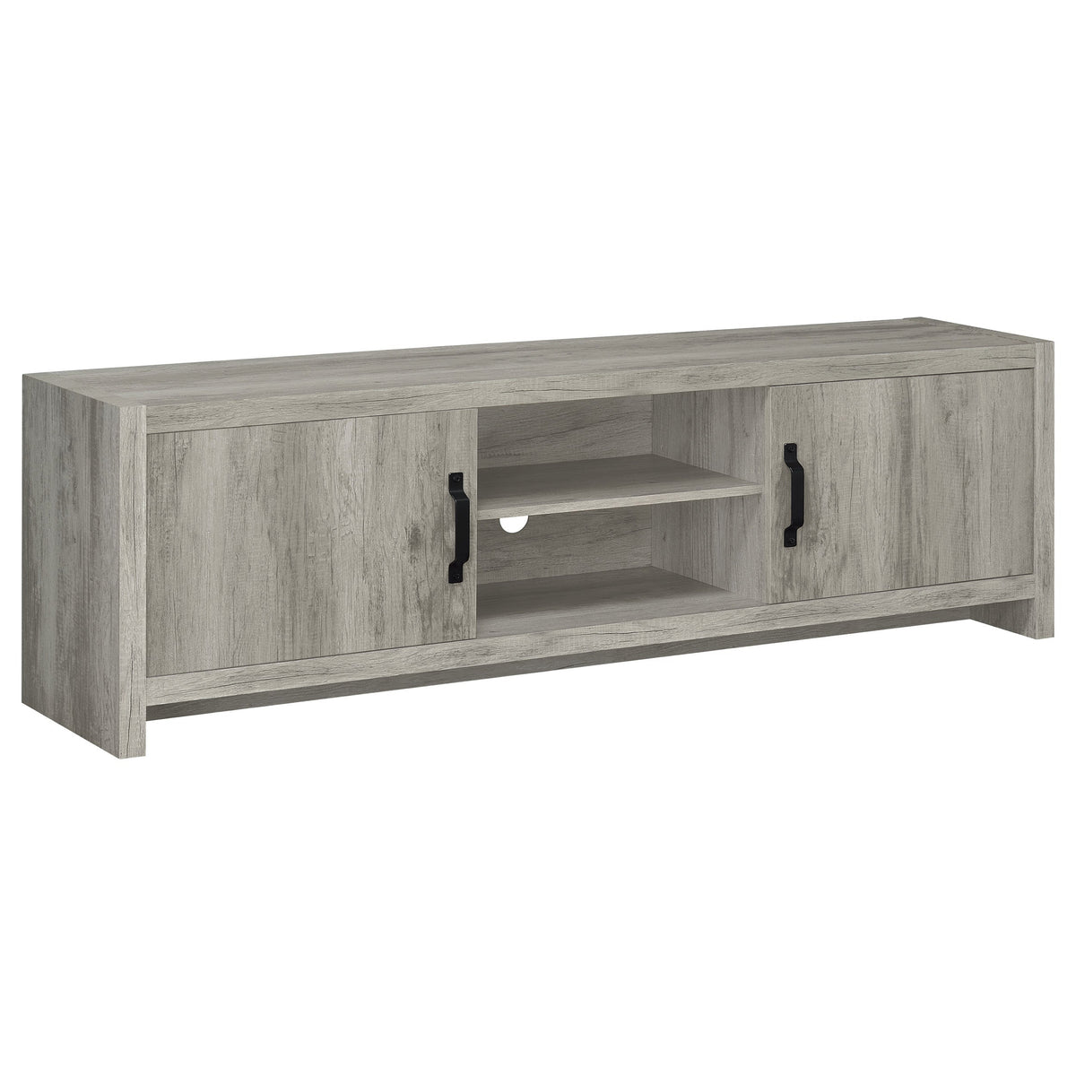 Burke 2-door Engineered Wood TV Stand Grey Driftwood