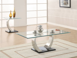 Pruitt  Coffee and End Table Set Satin Silver