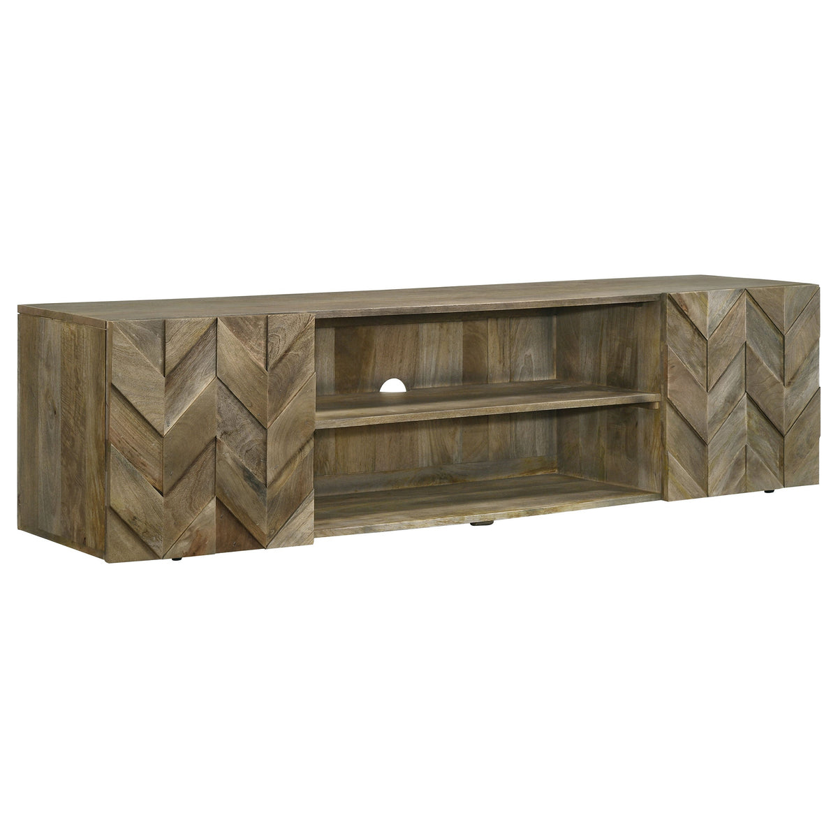 Keese 2-door Wood 70-inch TV Stand Media Console Mango Brown