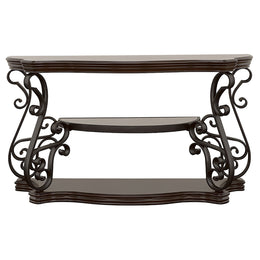 Laney Scrollwork Entryway Sofa Console Table Deep Merlot