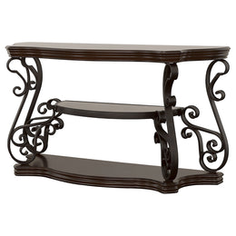 Laney Scrollwork Entryway Sofa Console Table Deep Merlot