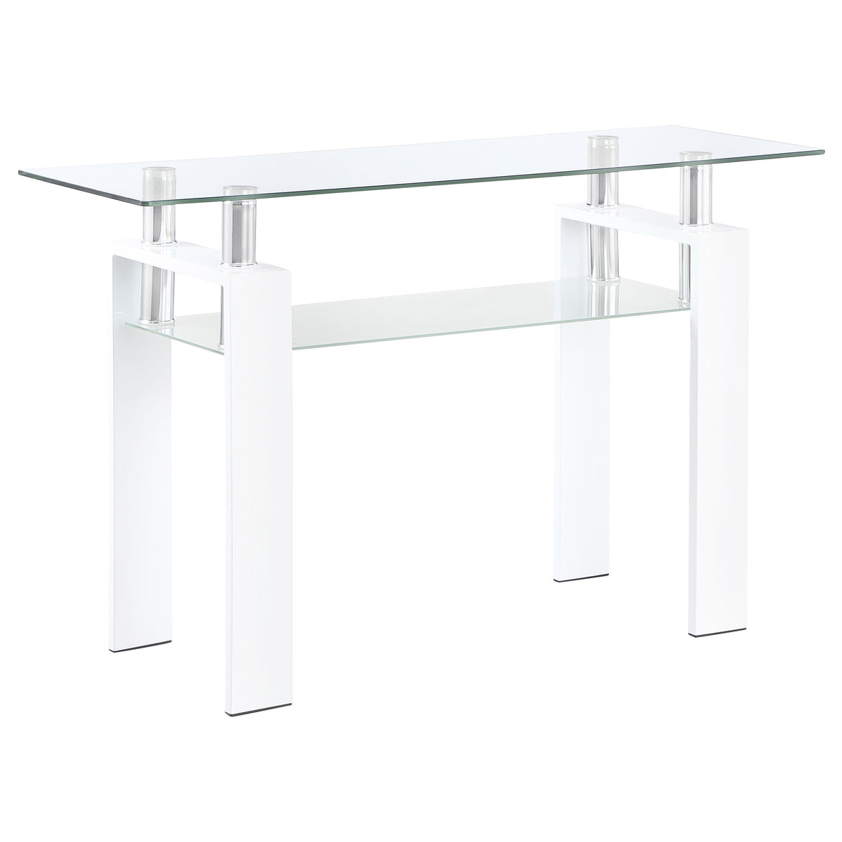 Dyer Rectangular Glass Top Entryway Sofa Console Table Black