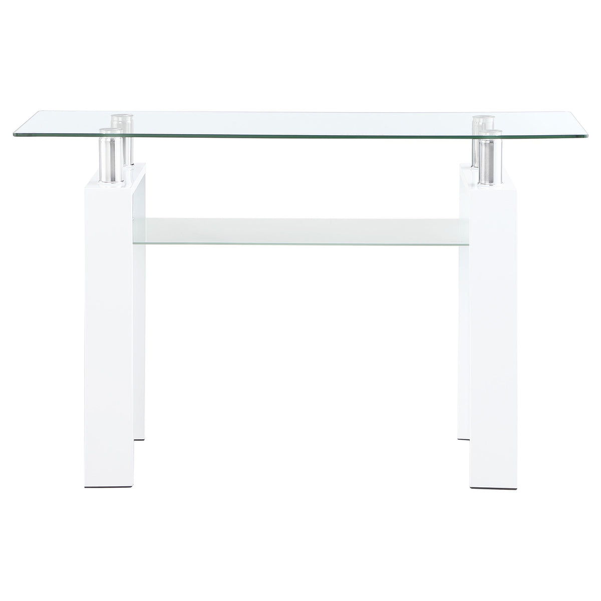 Dyer Rectangular Glass Top Entryway Sofa Console Table Black
