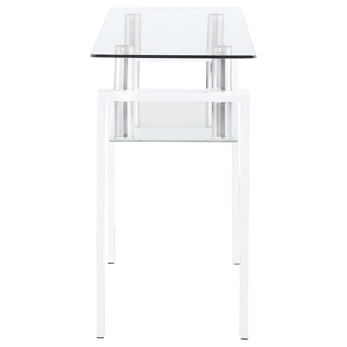 Dyer Rectangular Glass Top Entryway Sofa Console Table Black