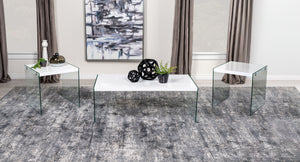 Opal Coffee and End Table Set White High Gloss
