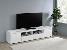 Jude 2-door Engineered Wood 79-inch TV Stand High Gloss White