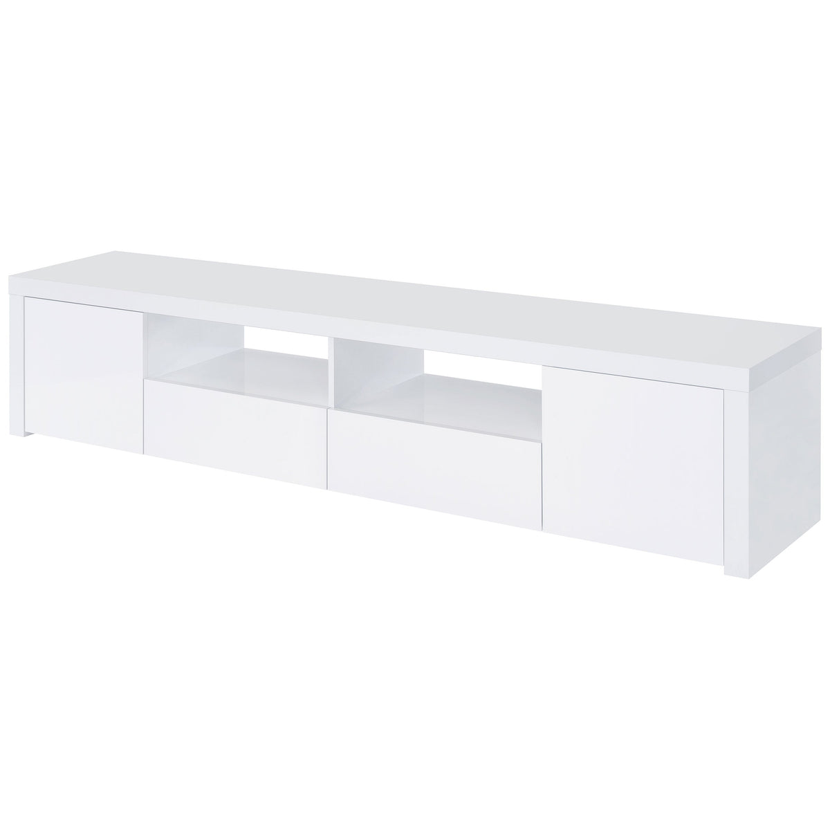 Jude 2-door Engineered Wood 79-inch TV Stand High Gloss White