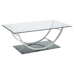 Danville Glass Top Coffee and End Table Set Chrome