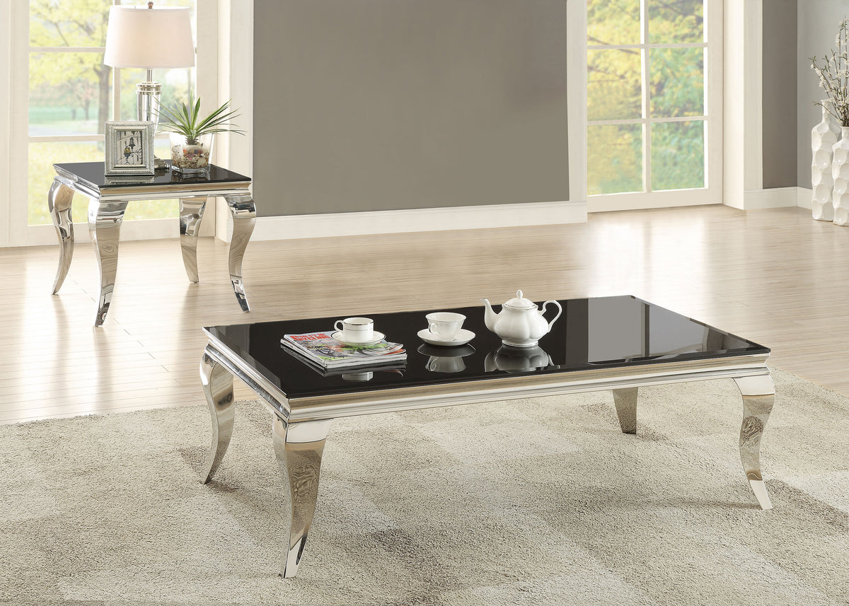 Carone Glass Top Coffee and End Table Set