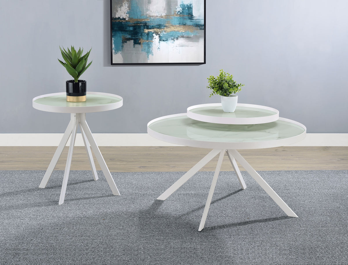 Briggs  Round Coffee and End Table Set Black