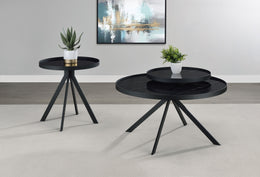 Briggs  Round Coffee and End Table Set Black