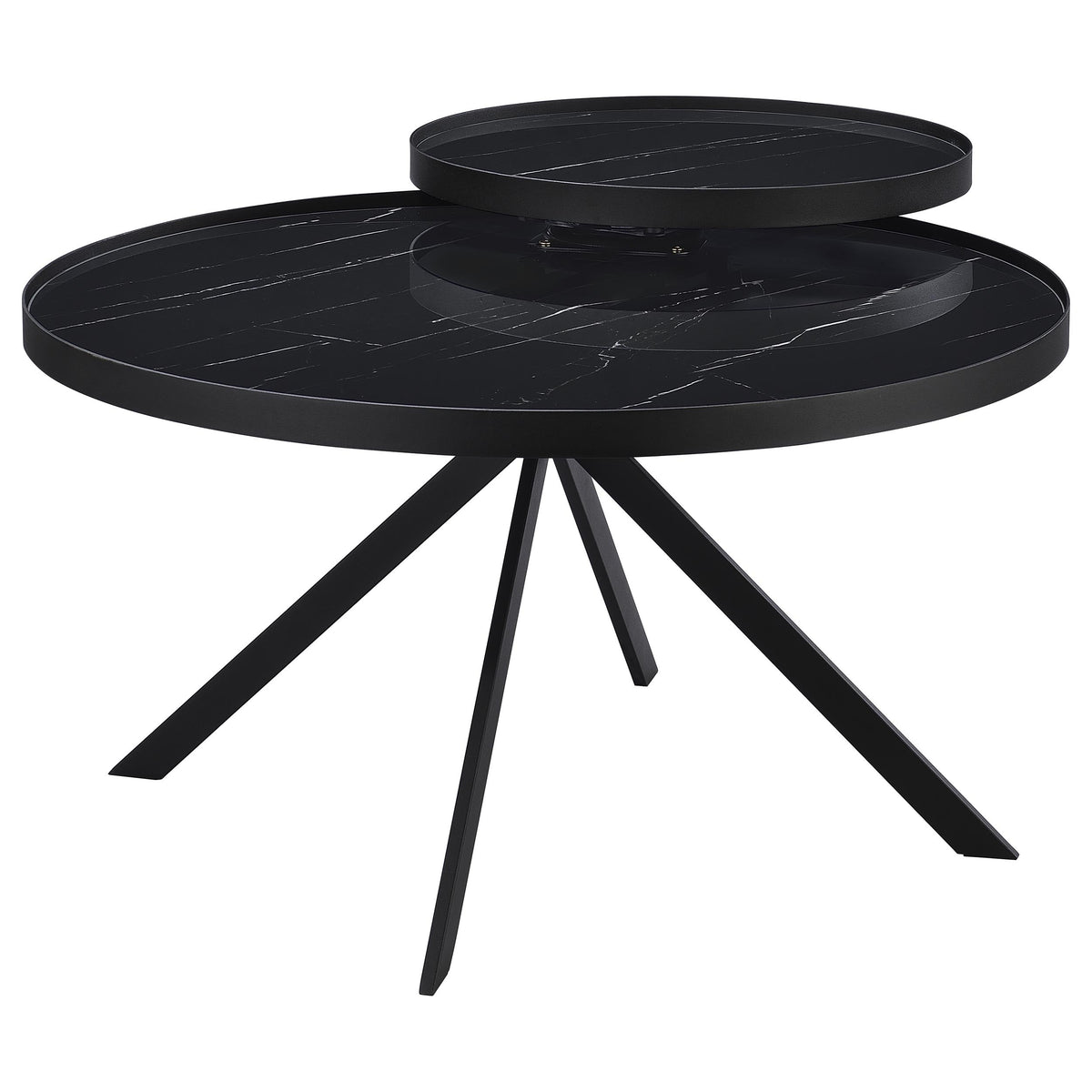 Briggs  Round Coffee and End Table Set Black