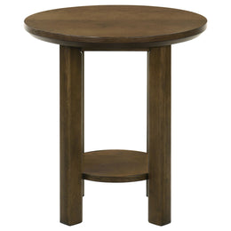 Ottowa  Round Wood Coffee Table Set Brown