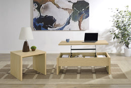 Canoga Lift Top Cocktail Coffee Table Set Light Oak