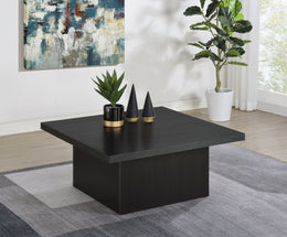 Devar Square Engineered Wood Cocktail Coffee Table Black