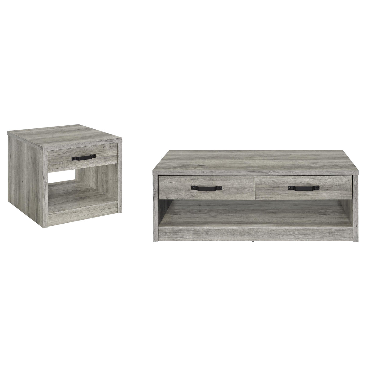 Felix Coffee and End Table Set Grey Driftwood