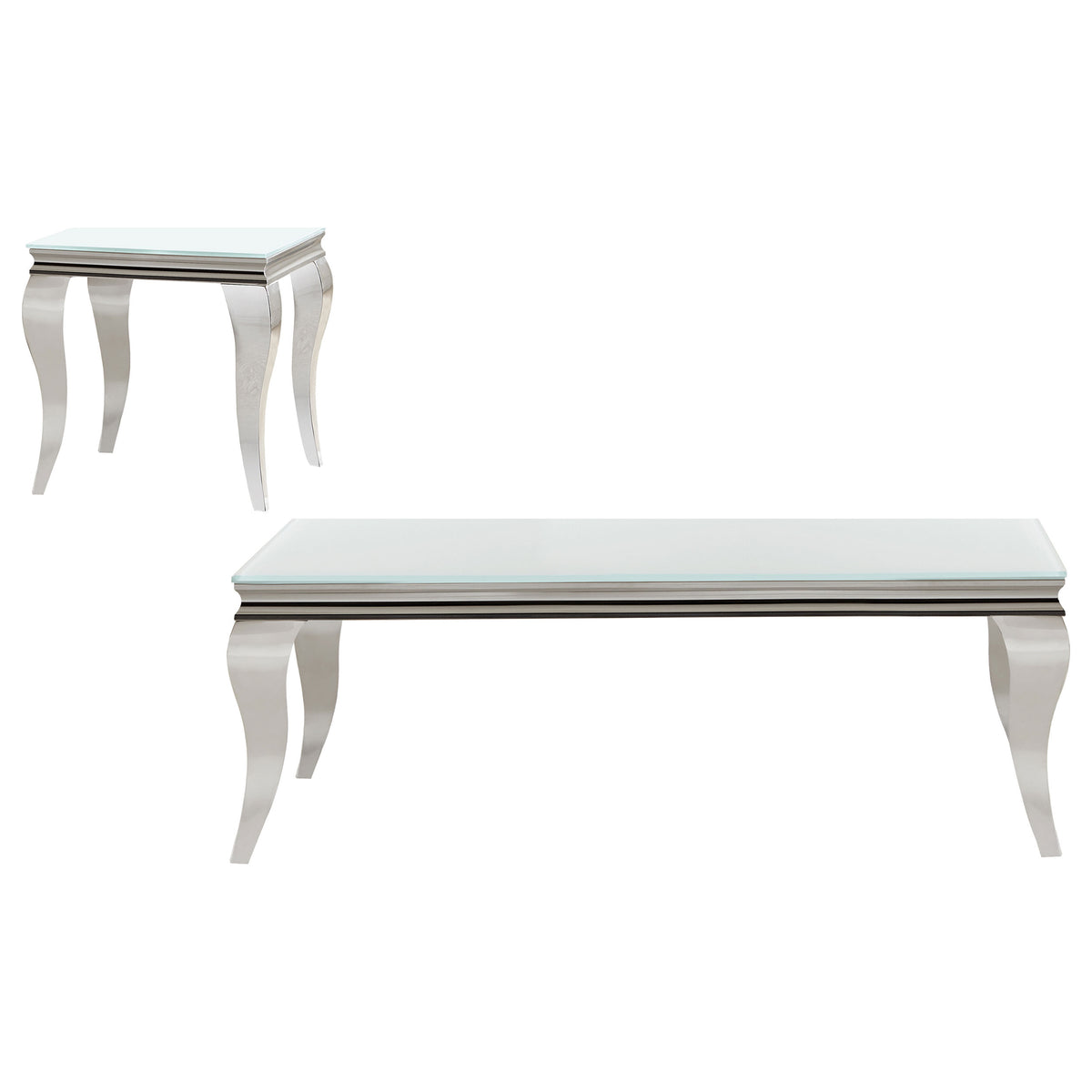 Carone Glass Top Coffee and End Table Set