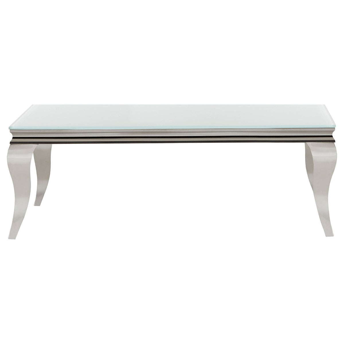 Carone Rectangular Glass Top Coffee Table Black and Chrome