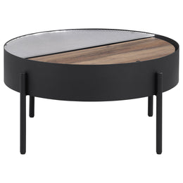 Ozella  Round Coffee and End Table Set Sandy Black