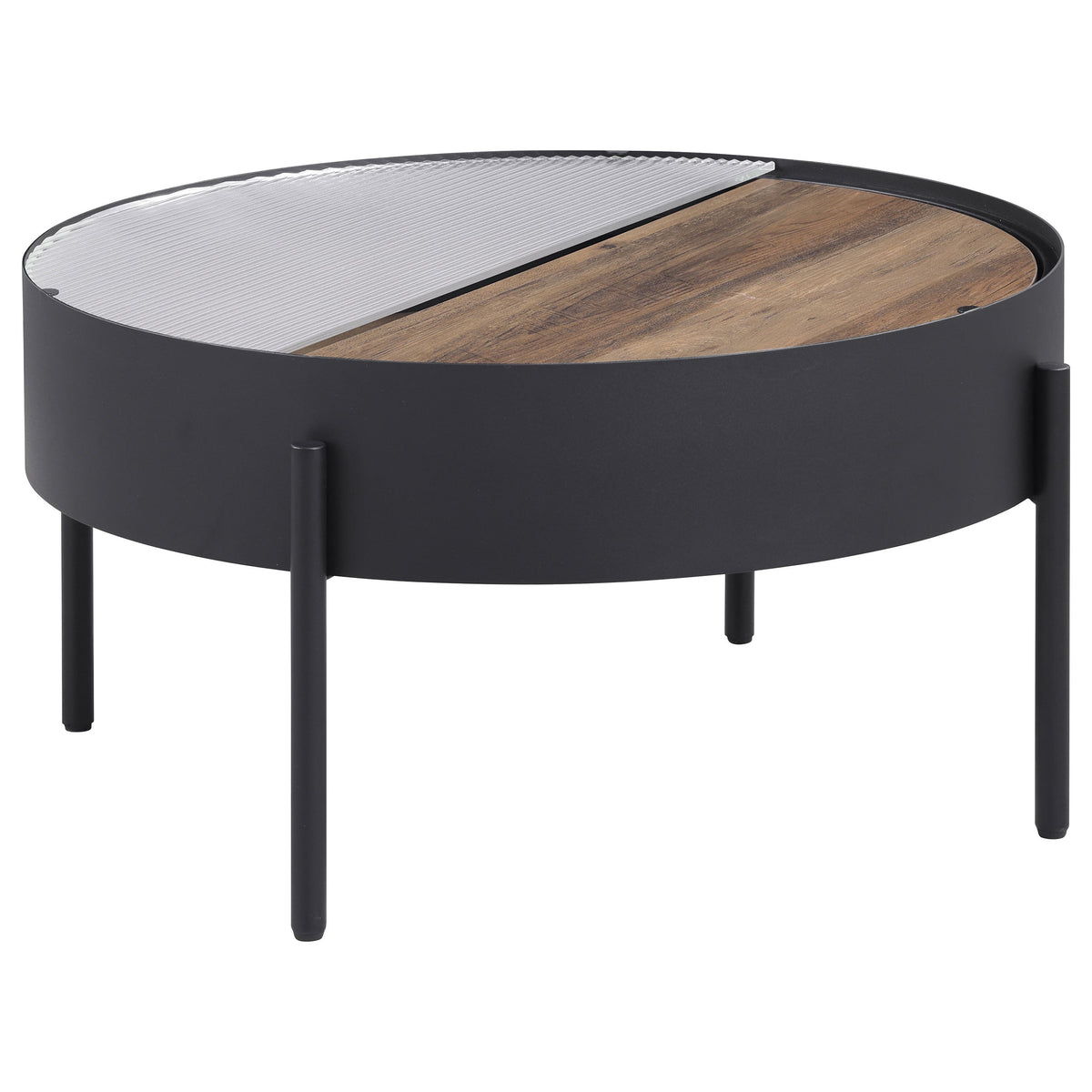 Ozella  Round Coffee and End Table Set Sandy Black