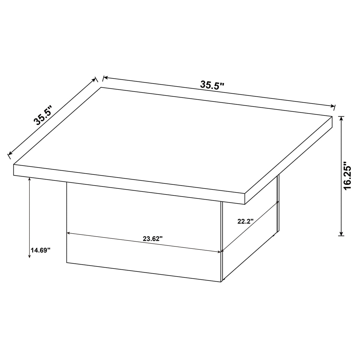Devar Square Engineered Wood Coffee Table Mango Brown