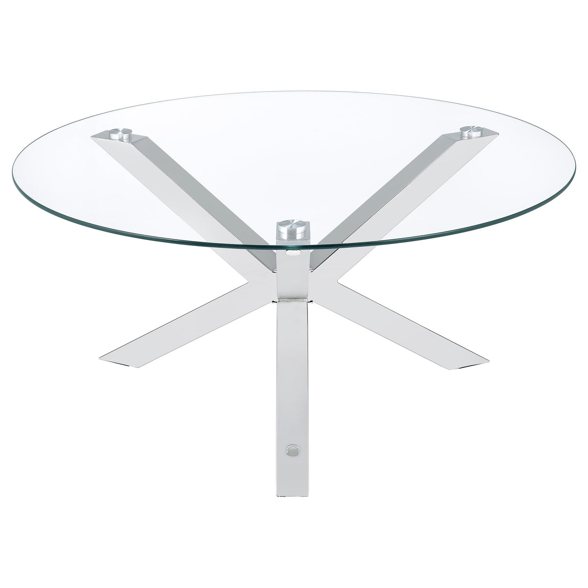 Kenzie  Round Coffee and End Table Set Chrome