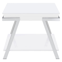 Marcia Rectangular Side End Table White High Gloss