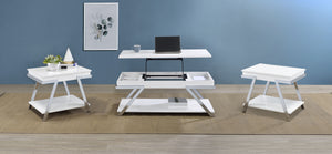 Marcia Coffee and End Table Set White High Gloss