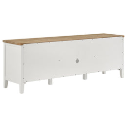 Hollis 2-door Wood 67-inch TV Stand with Drawer Brown and White