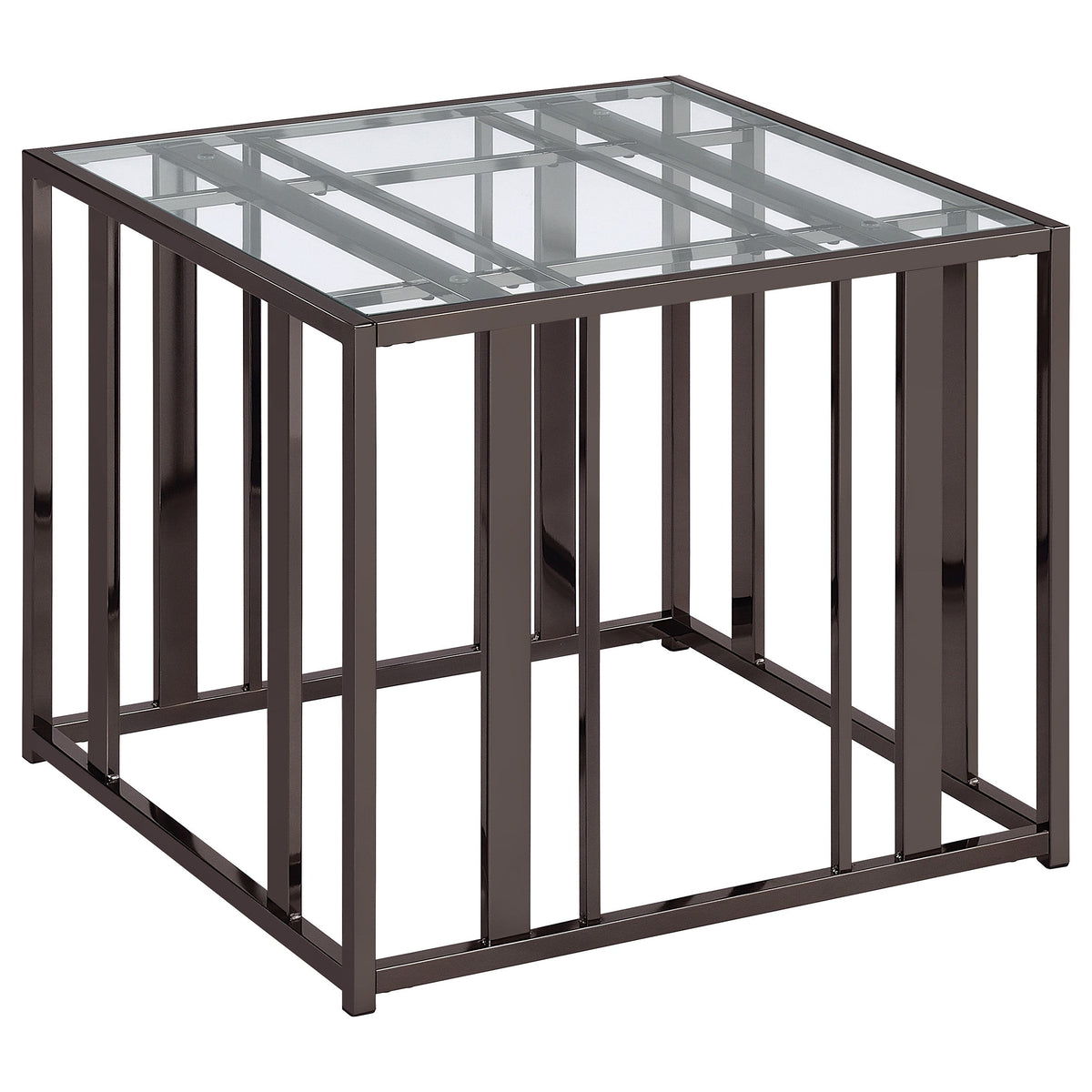 Adri Rectangular Glass Top Side End Table