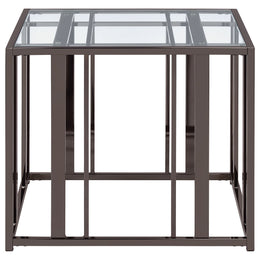 Adri Rectangular Glass Top Side End Table
