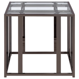 Adri Rectangular Glass Top Side End Table