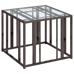 Adri Rectangular Glass Top Side End Table