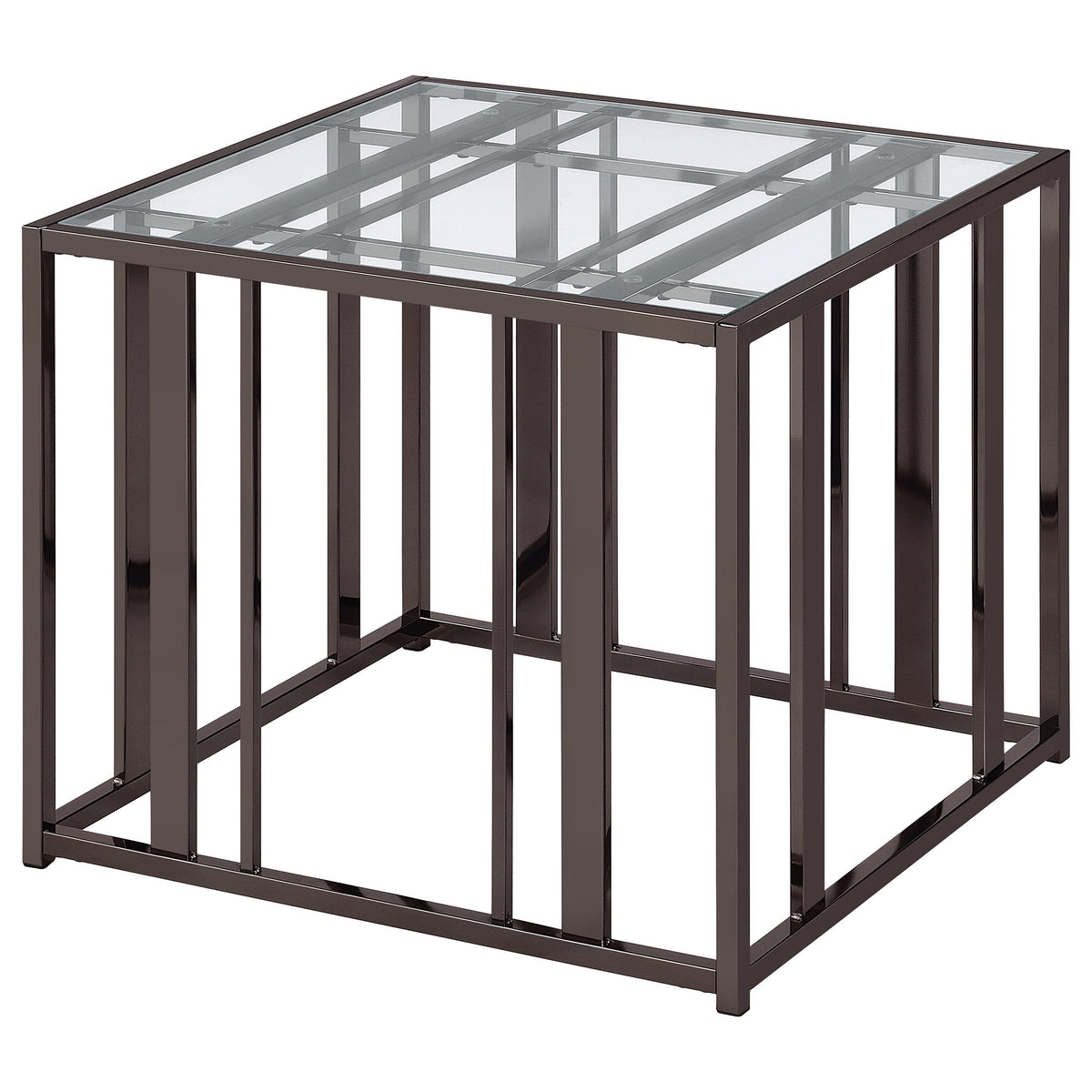 Adri Rectangular Glass Top Side End Table