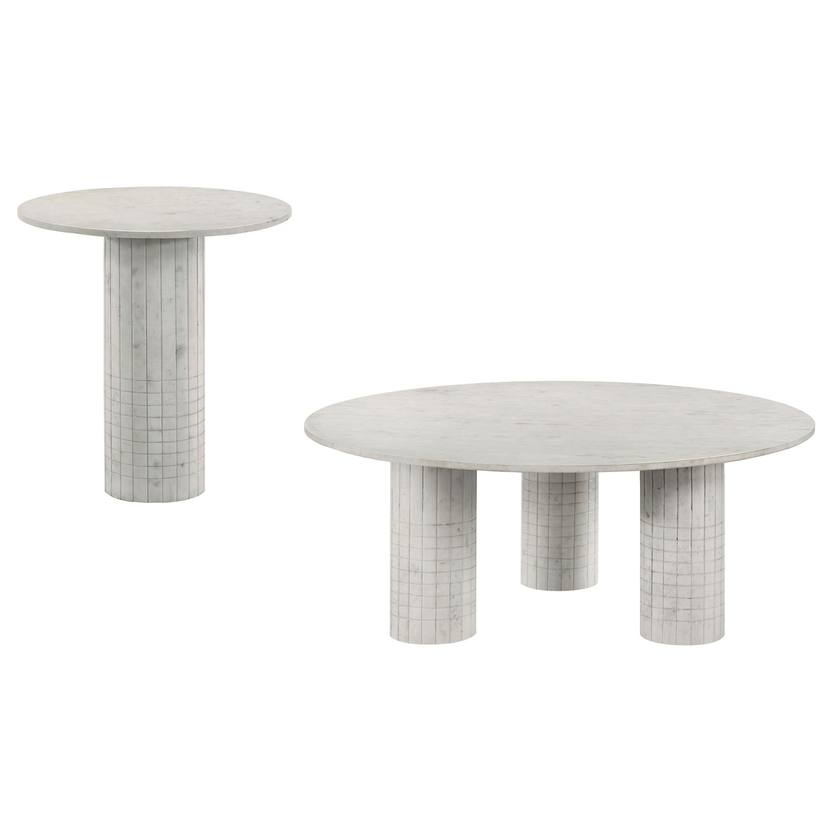 Astoria Marble Coffee and End Table Set White