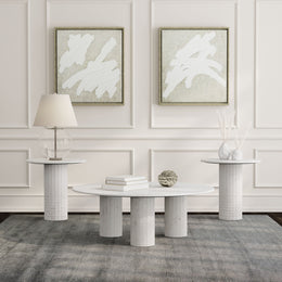 Astoria Marble Coffee and End Table Set White