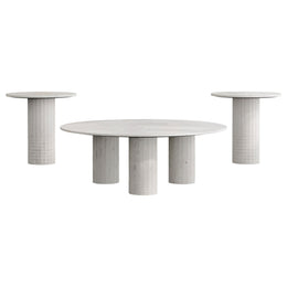 Astoria Marble Coffee and End Table Set White