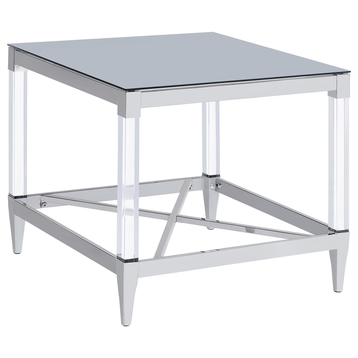 Lindley Square Coffee and End Table Set Chrome