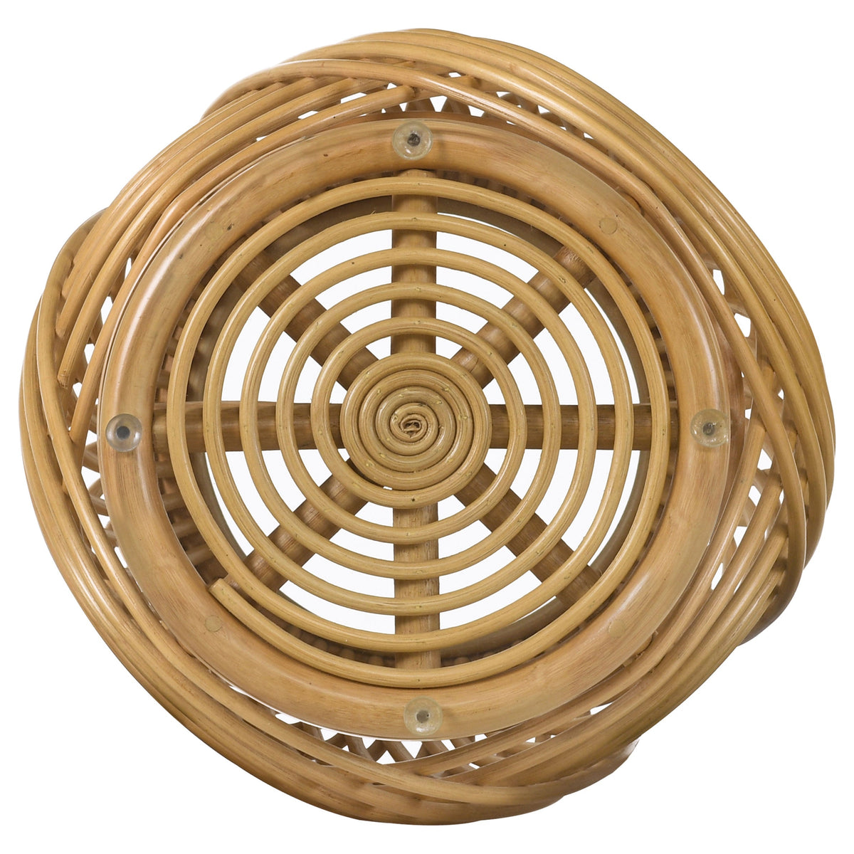 Dahlia  Round Rattan Coffee and End Table Set Natural