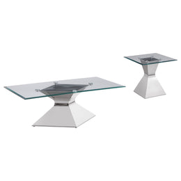 Jenny  Rectangular Coffee and End Table Set Chrome