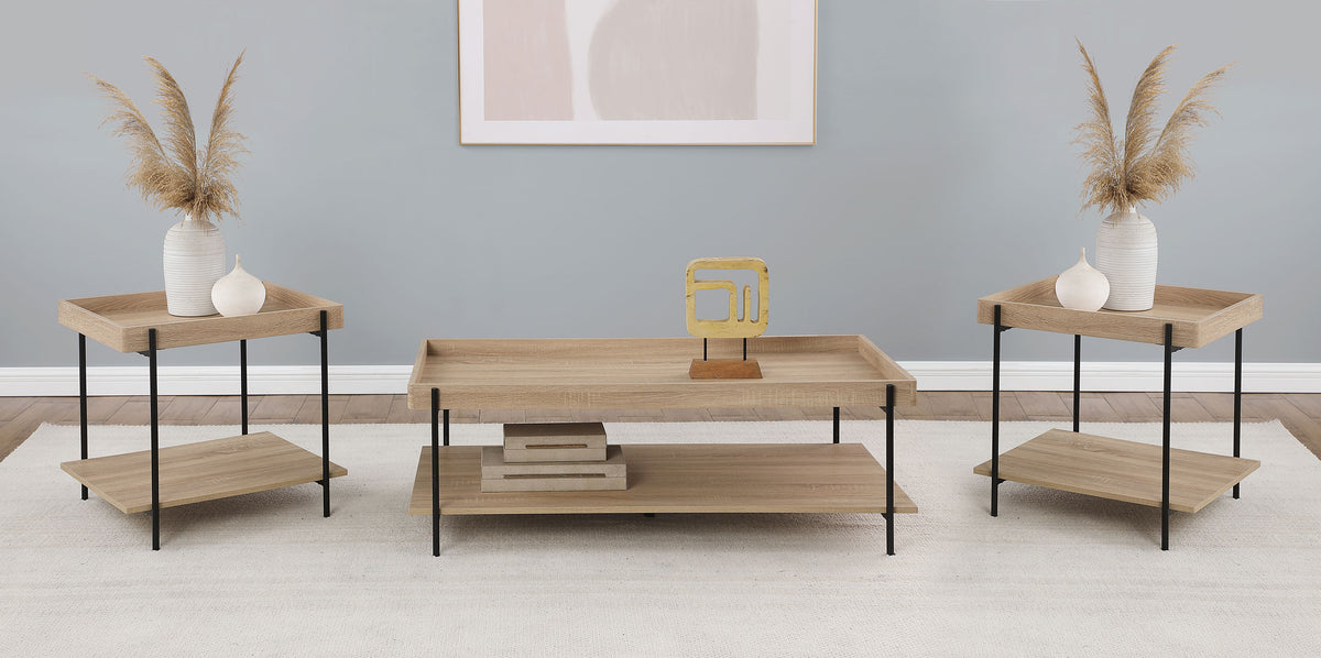 Fallon Rectangular Coffee and End Table Set Natural
