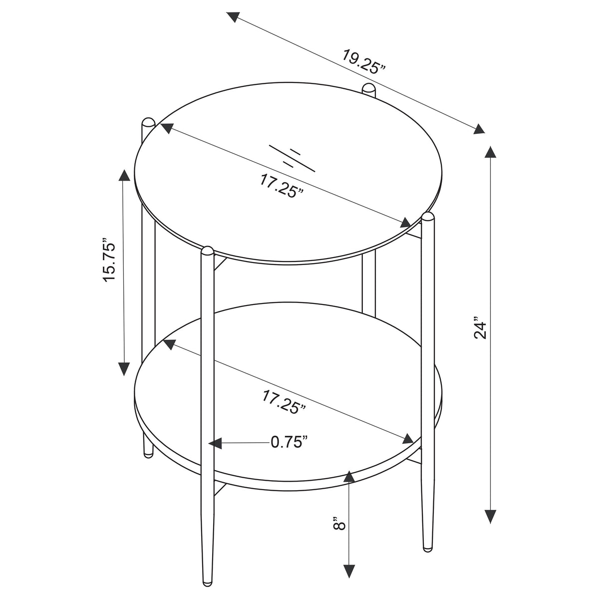 Jonelle  Round Coffee and End Table Set Gold