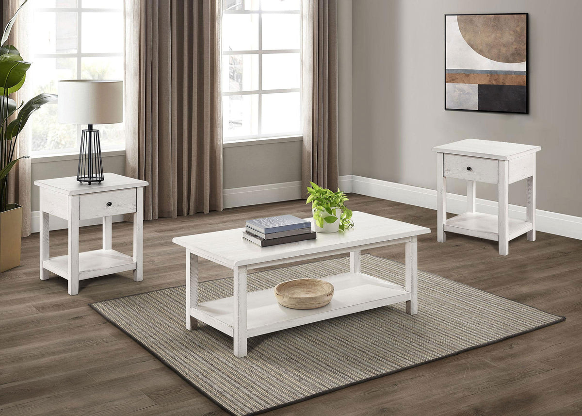 Payne  Coffee and 1-drawer End Table Set Brown